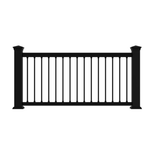 Transformer® avec des balustres en aluminium rond noir