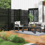Frame Kit with Boardwalk Decorative Screen Panels in Black